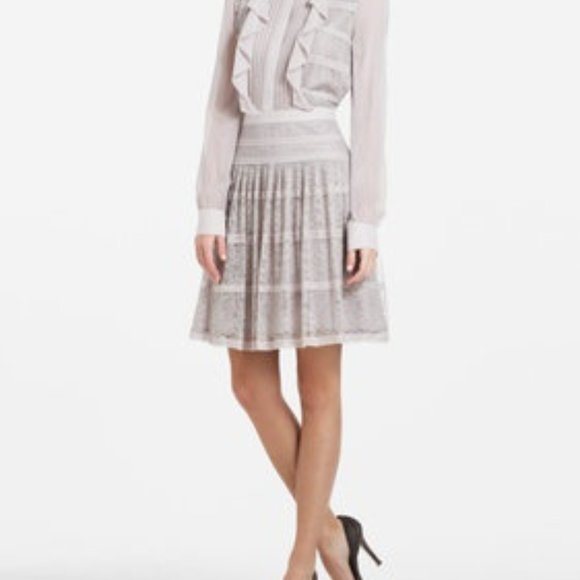 NWT $348 BCBG MaxAzria Womens Size 8 Kadee Long Sleeve Lace Dress in Rose Mist - Picture 3 of 12